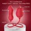 Rose Vibrator - 3in1 Toys Stimulator Women with 9 Tongue Licking & Thrusting Dildo G Spot Vibrators, Adult Anal Sex Toy Games Clitoral Nipple Licker for Woman Man Couples