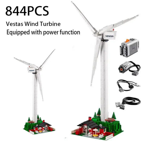 0ad089ed64e9987e 844PCS Creative Series Vestas Wind Turbine Building Blocks Electric Windmill Generator Model 10268 Bricks Toys For Boy Kids Gift