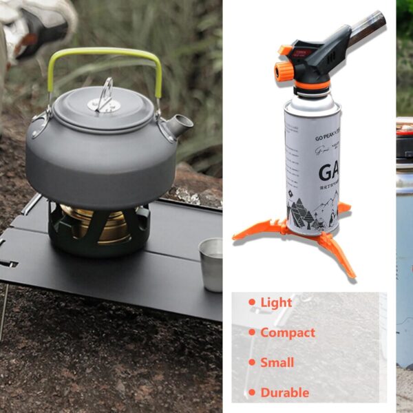 1 PCS orange gas tank stove stand tripod，Foldable gas tank stand，Outdoor stove flat gas tank stand，Gas tank stand，Gas tank support，Suitable for outdoor camping hiking picnic cooking