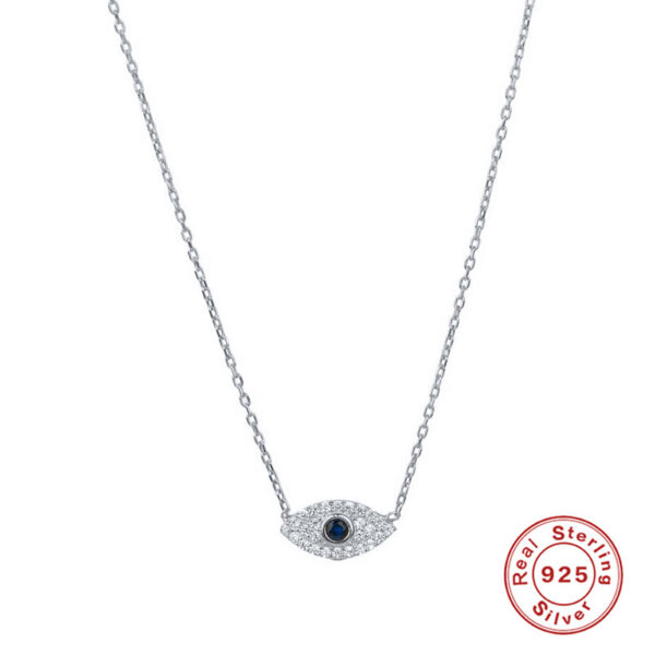 CANNER Sterling Sier Exquisite Eye Diamond Stone Pendant Necklace for Women Chain Choker Necklaces Fine Jewelry Collares