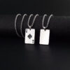 0b1b26e4bbbc74ec 2Piece Set Hip Hop Statement Stainless Steel Poker Card Ace of Spades Necklace For Women Men Pendant Chain Playing Cards Jewelry