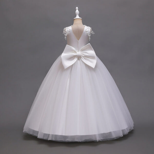 0b34a1f4cee40777 Flower girl's birthday communion party beaded 2024 New Year's Christmas Girl Princess flying sleeve Tutu small dress