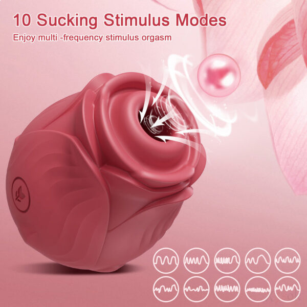 Powerful Sucking-Rose Vibrator Toy Women Vacuum Stimulator Oral Nipple Clit Sucker Toys Goods for Female Adults