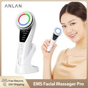 0b3eb49f239b8119 ANLAN EMS Facial Massager Pro Face Lifting Massage Skin Rejuvenation Cold Hot Compress Deep Face Cleaning Skincare Beauty Device