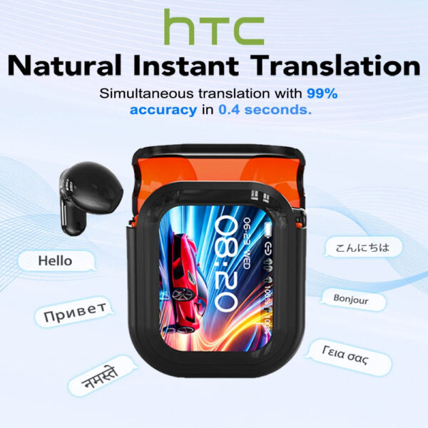 0b4c89ffbb7dcfff Translator HTC NE20 New Bluetooth 6.0 Wireless Headphones Translation Earphones IPX4 Waterproof Rating Long Battery Life