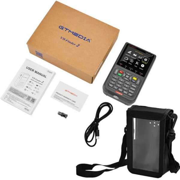 GTMEDIA V8 Finder2 Satellite Finder Digital FTA DVB-S/ S2/ S2X Signal Detector Receiver LCD Screen for Adjusting Sat TV Dish
