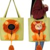 Lion Shape Cat Bags Adjustable Soft Carriers Outgoing Travel Pets Handbag Portable Breathable Pet Canvas Bag