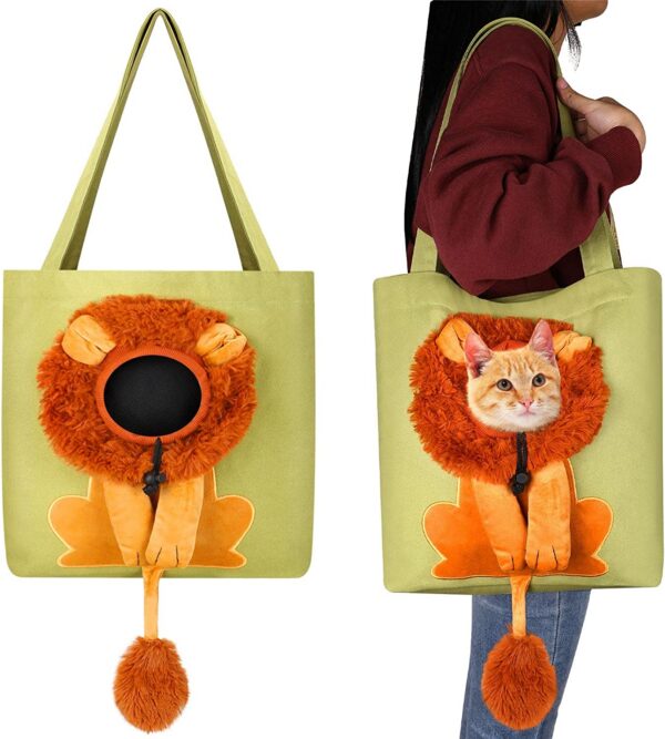 Lion Shape Cat Bags Adjustable Soft Carriers Outgoing Travel Pets Handbag Portable Breathable Pet Canvas Bag