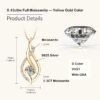 EWYA 2023 Trendy D Color 0.43cttw 4mm Full Moissanite Pendant Necklace for Women Girls S Sier Diamond Neck Chain Necklaces