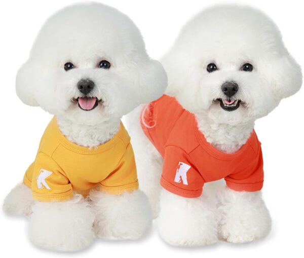 0b86383232641b02 Koneseve Dog Shirts Soft Cotton Dog Clothes Stretchy T-Shirt for Small Medium Large Dogs Cat Shirt Breathable Puppy Outfit Kitten Apparel Pet Pullover Tee Blank Basic Sweatshirt 2-Pack Blue & Red 5XL