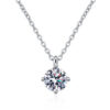 Smyoue 1ct VVS Moissanite Necklace for Women Simulated Lab Diamond Pendant Gift 100% Sterling Sier Wedding Jewelry Four-claw