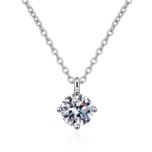 0b9725a68d358b21 Smyoue 1ct VVS Moissanite Necklace for Women Simulated Lab Diamond Pendant Gift 100% Sterling Sier Wedding Jewelry Four-claw