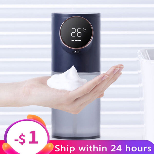 Liquid Dispensers Temperature Display USB Rechargeable 320ML Automatic Dispenser Hand Sanitizer Soap Foam hine