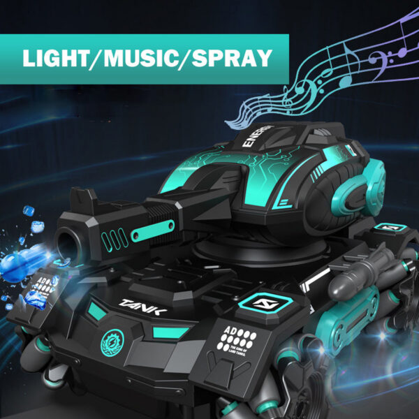 0bad910f2bb3020d Gesture sensing remote control spray 2.4G four-wheel stunt launch water polo tank car boy hine armour game