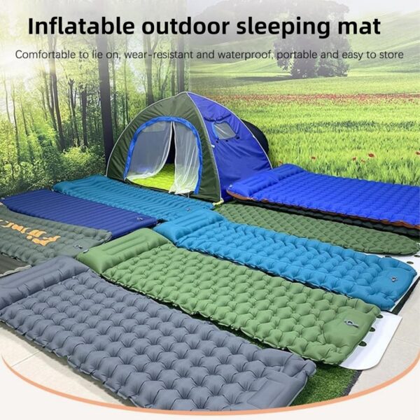 0baeeb88c0967dc2 Coziya Matelas, Portable Waterproof Sleeping Pad, Ultralight Inflatable Camping Mattress, Built-in Pillow and Anti-Slip Design, for Camping, Travel, Home, Office (Navy Blue)