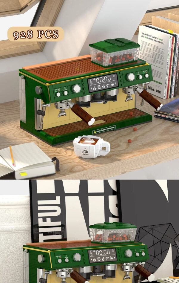 0bb199080985e206 HUIQIBAO 928PCS MOC Coffee Machine Model Micro Building Blocks Mini Diamond City Friend Bricks Set Children Toys Kids Girl Game
