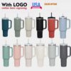 1pc New Quencher H2.0 40oz Stainless Steel Tumblers Cups With Silicone Handle Lid and Straw 2nd Generation Car Mugs Vacuum Insulated Water Bottles with G8821