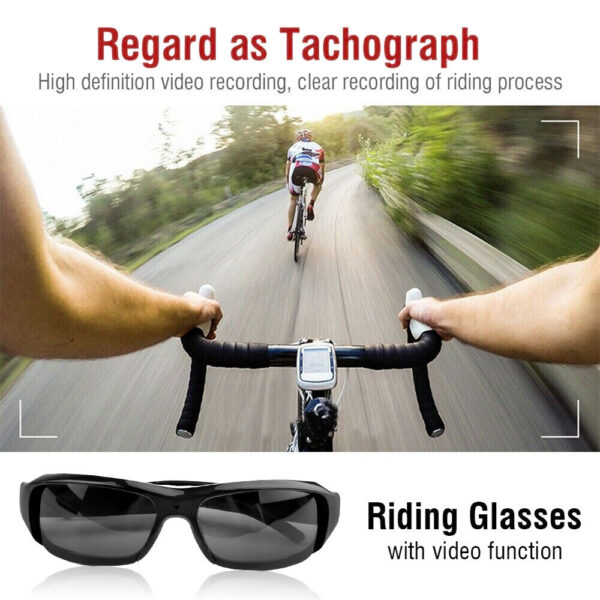 0be0c7085f4a8544 1080p HD Mini Glasses Portable DVR Video Outdoor Sports Camera Recorder Wearable Bike Smart Sunglasses