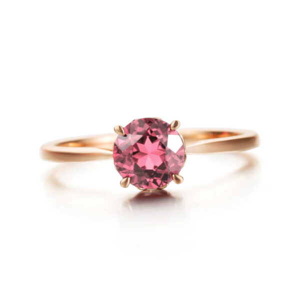 0bf14c63c65bcf9c Sterling Sier Rose gold Single diamond inlaid round candy light six-claw elegant pomegranate ruby women's ring