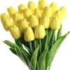 0c1c0238f77c3202 Dark Pink Tulips Artificial Flowers 20Pcs Real Touch Faux Fake Tulips Flowers for Home Office Wedding Decor Artificial Tulips Flower Arrangement Bouquet Faux Flowers for Decoration