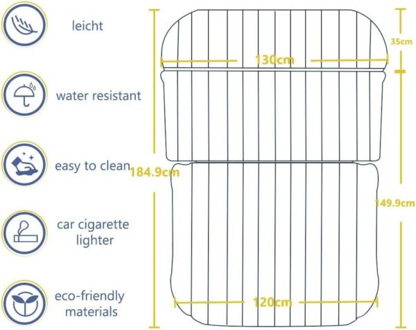 QDH Auto Matratze SUV Luftmatratzen Camping Aufblasbare Matratze Aufblasbares Bett für den Auto-Rücksitz-Dickere Luftbett für Reisen Camping Outdoor Aktivitäten