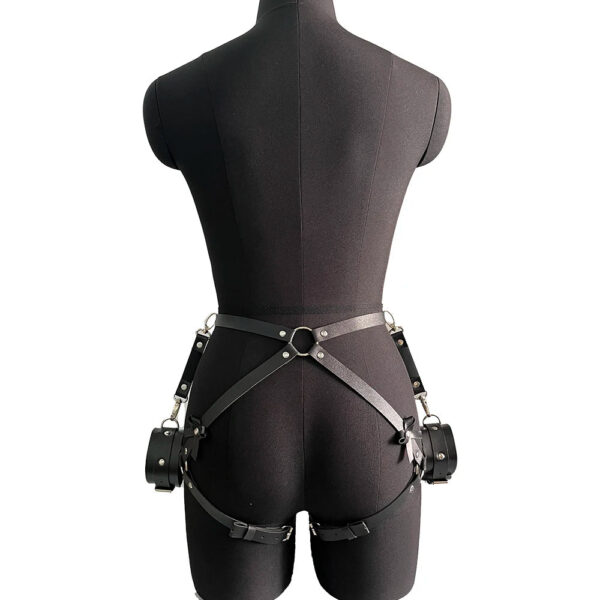 Women Sexy Bondage Harness Set Leather Lingerie Fetish Couple Underwear Thigh Garter Stocking Women's Harness Bra Sword belt