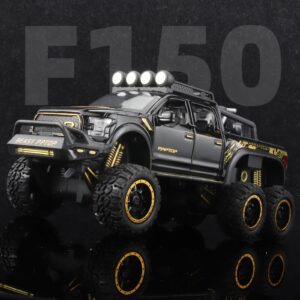 1:24 Pickup Trucks Boys F150 Raptor Diecast Metal Model Car with Sound Light for Kids Age 3 Year and up Blue