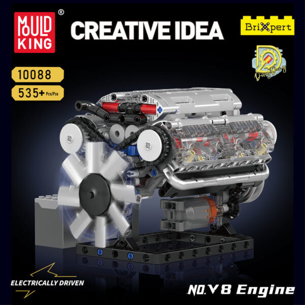 0c42c645f9fbb46d Mould King 10088 Technik Electrically Driven No.V8 Engine toys Model Building Blocks kits Creative Educational Toy gift