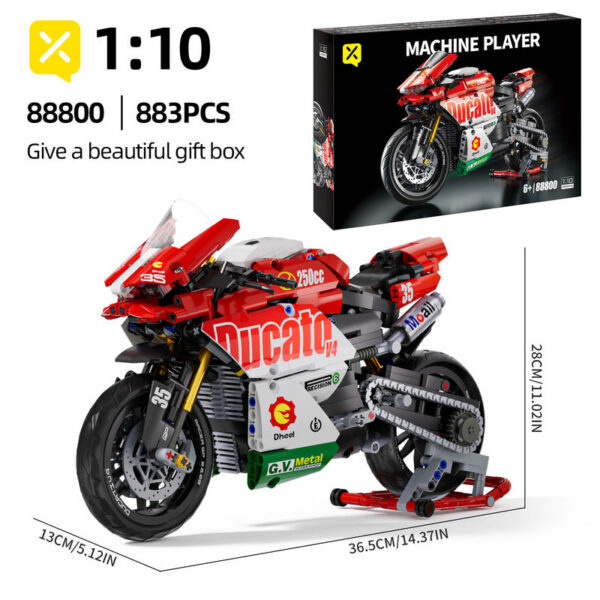 0c4b28309b36b773 ToyX 883pcs Motorcycle Set 1:10 Model Kit Building Block Car for Kid Adults Festive Gifts Christmas Halloween Easter