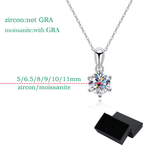 Smyoue D Color 0.5-5CT Moissanite Diamond Necklace for Women Round Pendant Birthday Gift S Sterling Sier Wedding Jewelry