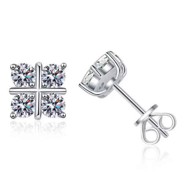 925 Sterling Silver 0.8 Carat *2 Moissanite Diamond 8 Earrings Classic Fashion Design Light Luxury Niche Temperament