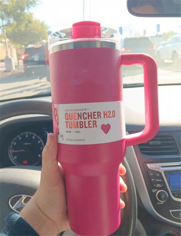 0c8498d30d727085 US STOCK 40oz Quencher Tumblers Black Chroma Parada Co-Branded Flamingo Chocolate Gold Valentines Day Gift Cups with Silicone handle Lid And Straw Car mugs 0221