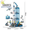 0c89a8932a402c8b HUIQIBAO Space Aviation Manned Rocket Building Blocks With Astronaut Figure City Aerospace Model Bricks Children Toys for Kids