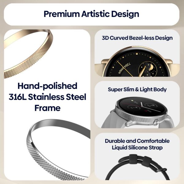 Zeblaze GTR 3 Pro Voice Calling Smart Watch AMOLED Display 316L Stainless Steel Fiess Smartwatch For Women