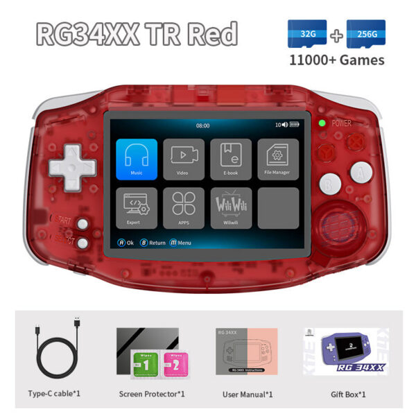 0cacacfc97354538 ANBERNIC RG34XX Retro Video Handheld Game Console 3.4" IPS Screen 32G ux 64-bit System Support 5G WiFi Bluetooth HD TV Output