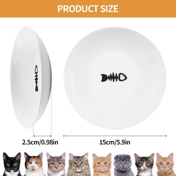 0cadb6933f9130d4 Cat Bowls, Elevated Cat Bowl, Raised Ceramic Cat Dish with Metal Stand, Pet Water or Food Feeding Station for Indoor Cats, Kitten, Puppies and Small Dogs(2 Pack)