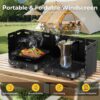 0cae6742df42cb40 2 Burner Portable Camping Stove Propane, Folding Propane Stove for Camping, Camp Stove with 17,000 BTU,Two Adjustable Burners Gas Camping Stove with Carrying Bag for Outdoor Cooking,BBQ