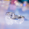 With Certified Original Sier Ring 0.5 Carat Zirconia Diamond Engagement Wedding Band Fine Jewelry Accessories for Women