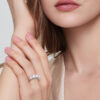 5 Stones 3.6CT All Moissanite Rings for Women Plated Sterling Sier Wedding Band Sparkling Diamonds Fine Jewelry GRA