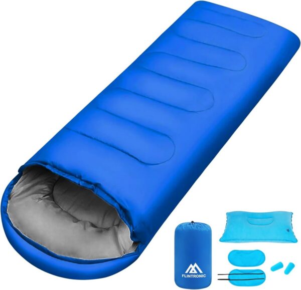 0ce0f62521a05cf8 flintronic Schlafsack, Campingschlafsack, Leichter Deckenschlafsack, Camping Outdoor, Kleines Packmaß für Rucksackreisen, Wandern und Reisen, 210 x 75 cm