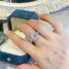 3CT Moissanite Sterling Sier Original Certified For Women Plated Au750 D Color VVS Lab Diamond Engagement Wedding Jewelry