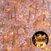 Sunm Boutique 8-Pack 47.2 Ft Artificial Cherry Blossom Garland Cherry Blossom Hanging Vine with 65.6 Ft Long 160 LED String Lights Silk Sakura Vines Garland for Wedding Party Home Decor, Pink