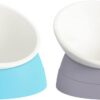 0d1348321226a510 2Pcs Cat Bowls Elevated Cat Food Bowl Adjustable Cat Dish Anti-Slip and Anti-Noise Raised Cat Bowl Protecting Pet’s Spine Thickened Plastic Bowl Suitable for Indoor Cats, 17 Oz