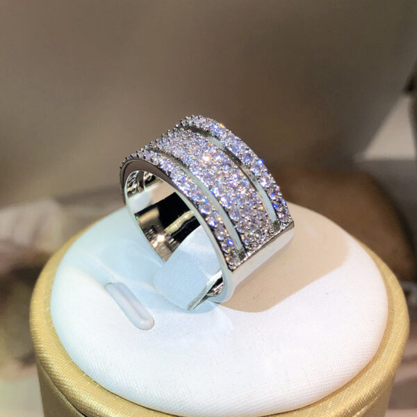 0d1a61d0cc4ae2f8 Sterling sier Eternity Three Rows ring Diamond cz Engagement Wedding Rings for women Men Finger Party Jewelry Wholesale