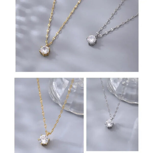 New Trendy Sier Color AAA Zircon Choker Necklaces Simple Shiny Diamond CZ Pendants For Women Fine Jewelry NK126