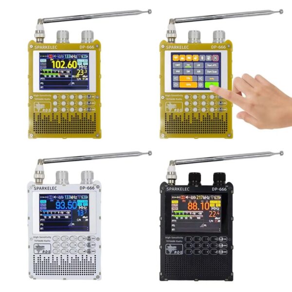 New DP-666 TEF6686 Radio High Sensitivity Full Band FM AM LW MW SW Shortwave ESP32 RDS 2.8 inch IPS LCD