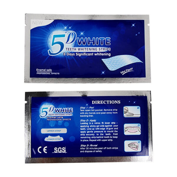 0d40d824878fd678 5D Dental Patches Teeth Whitening Strips 7 Pairs of 28 Sheets