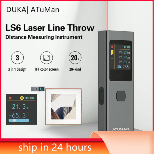 Mini Rangefinder 40m DUKA ATuMan LS6 Distance Angle Meter Measuring Tools Portable Rechargeable Laser Line Marker