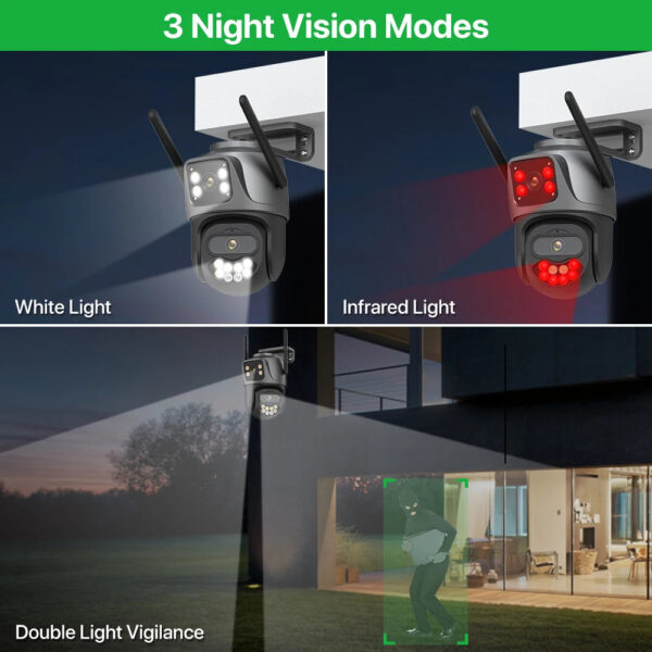 0d48a8b64484e2fe 6K 9MP HD IP Camera Outdoor Three-Lens External WiFi Camera 4K 8MP Dual Screen Security PTZ Cam Auto Tracking Surveillance iCSee