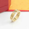 Original Engrave4 5 6mm Diamond Love Ring Gold Sier Rose 316L Stainless Steel Rings Woman Man Lover Wedding Jewelry Lady Party 6 7 8 9 10 11